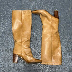 MAISON MARGIELA Tan Leather Knee-High Tall Boots Women's Sz IT 37 US 7 Italy